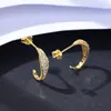 European Vintage Micro Set Zircon Snake S925 Silver Stud Earrings Fashion Women Plated 18k Gold Exquisite Earrings for Women's Wedding Party Valentine's Day Gift SPC