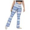 Active Pants Code Yoga Women Plaid Print Pant Boot Cut High Midist Workout Leggings Elastic No-See Through Flare