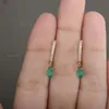 SP Delicate Minimalist Indian Retro Classic 14K Solid Gold Waterdrop Natural Emerald Micro Diamond Tiny Hie Hoop Earrings