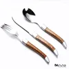 Dinnerware Sets Europe Luxury Cutlery Set Wood Household Stainless Steel Eco Friendly Juegos De Vajilla Wedding Decoration EC50CJ