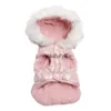 Vestuário para cães XKSRWE Cães e Gatos Casaco Quente et com Trela Fivela Design Pet Filhote de Cachorro Hoodie Vestido Roupas de Inverno Outfit 4 Coloursvaiduryd6