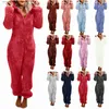 Women's Sleep Lounge 2023 Fashion Onesies Fleece Sleepwear Sammantaget plusstorlek Huven Set Pyjamas för kvinnor vuxen för vinter varma pyjamas kvinnor s-5xl l231129