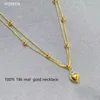 Gargantillas Vojefen 18k colgante collar de corazón original AU750 cadenas de cuerda de oro puro gargantilla joyería de lujo personalizada joyería fina tendencia 231129