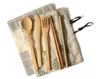 50set Bamboo Utensils travel Cutlery Set Eco Friendly Wooden Outdoor Portable bamboo cutlery Set Spoon Fork Chopstick ZZ