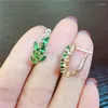 Dangle Earrings 585 Purple Gold Classic Inlaid Emerald For Women 14K Rose Plated Fresh Light Luxury Party Wedding Jewelry