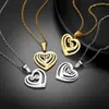 Charms U7 Collier de noms personnalisés en acier inoxydable avec pierres de naissance gravées pendentif coeur en couches bijoux personnalisés pour maman grand-mère 231128