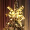 Juldekorationer Juldekoration Led Ribbon Fairy Lights Christmas Tree Ornaments for Home Diy Bows Light String Navidad År 2024 231129