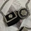 Totes 2 peças Diamante cravejou as roupas de bolsa feminina decoram mini bolsas de crossbody designer lúcluia carteira fêmea bolsa de ombro de cadeia