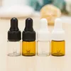 Mini sample vials clear amber glass blue dropper bottle 5ml for essential oil Jwvdp