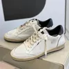 Vintage Tasarımcı İtalya Kadınlar Süper Yıldız Sıkıntılı Çift Spor Kabarcıları Balstar Lüks Altın Seatin Eski Kirli Low Lower Lower Lower Siyah Men Trainers J8d3