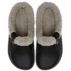 Talltor Comwarm Home Warm Slippers For Women Men Soft Plush Slippers Female Clogs Outdoor Waterproof Non-Slip Cotton Slippers 46-47 231128