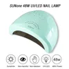 Nageltorkar Sunone 48W UV LED -lampa för naglar Professionell gelpolsk torklampa med 4 växel timer Protable Smart Nail Dorkare Nagelverktyg 230428