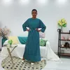 Vêtements ethniques Afrique Robe Pour Femmes Mousseline Moyen-Orient Abaya Avec Ceinture Simple Douce Bande Longue Flare Manches Grande Mode Féminine