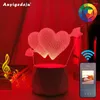 Night Lights Bluetooth Speaker Led Lamps 3D Light Valentine's Day Gifts For Home Decoration Usb Battery Illusion Lamp Wedding Souven