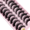 Cílios Postiços Cílios Postiços Cat-Eye Fluffy Faux Mink Lashes 8D Wispy Lashes 10 Pares Pacote Dramático Longo Grosso Volume Cílios Q231129