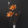 Decorative Flowers Natural Dried Artificial Crafts Lotus Flower Bouquet Wedding Marriage Decorations Christmas Home Boho Table Decor