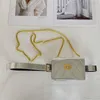 Designerskie skórzane pasy łańcuchowe srebrna skórzana torba do talii dla damskiej liste