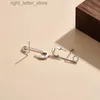 Stud Anenjery Silver Color Pin Paper Clip Stud örhängen för kvinnor nischdesign Personlig smycken vän gåva YQ231128