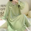 Womens Sleepwear evening gown cotton sweet long sleeved spring elegant pajamas 231129