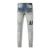 Design Heren Jeans Gat Lichtblauw Donkergrijs Italië Merk Man Lange Broek Broeken Street chic denim Skinny Slim Rechte man Scheurende jean ds106 x09