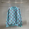 2023 Herrtröja Crew Neck Sweaters Classic Embroidery Paris Style Causal Oversize Macaron Colors Sweatshirts