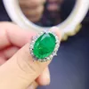 Cluster Rings Sterling Silver 925 Engagement Ring Women's Luxury Generous Crystal Transparent Emerald Jewelry Original Date