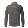 メンズジャケット最高品質の秋の冬ジャケットスリムフィットスタンドカラージッパーメンソリッドコットン太い暖かいセーター231129