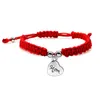 Bracelets porte-bonheur chanceux rouge corde Bracelet femmes à la main tissé chaîne maman coeur pendentif bijoux 2023 fête des mères cadeau en gros