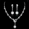 Collana Orecchini Set Donna Strumento Pografia Regalo Collare Catena Girocollo Festa Gioielli da sposa in cristallo Ciondolo di perle da sposa