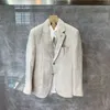 Męskie garnitury Blazery lniane blezer męski garnitur odzież luksusowy projektant biały zestaw biznesowy wysokiej jakości kurtka 231128