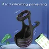 Sex Toy Massager vibrerande penis kuk ring silikon starkare erektion leksak 10 vibrationslägen perineum testiklar stimulering män vibrator