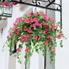 Decorative Flowers 65cm Hanging Basket Artificial Morning Glory Flower Manma Petunia Orchid For Home Wedding Decoration 1Pcs