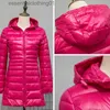 Parkas de plumón para mujer S-7XL Chaquetas largas para mujer Abrigo de plumón de pato con capucha ultraligero Abrigo de invierno acolchado portátil para mujer Parkas de plumón a prueba de viento L231129