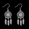 Dangle Oorbellen 925 Gestempeld Zilver Kleur Fijne Dream Catcher Veren Voor Vrouw Modeontwerper Party Bruiloft Sieraden Geschenken