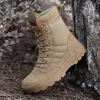 Stövlar män skor för man vattentät vandring original taktisk militär specialstyrka öken strid armé utomhus fotled 231128