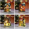 Dekorativa föremål Figurer Juldekorationer Harts Small House Micro Landscape Ornaments Gifts 231128