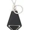 Luxury designer keychain black leather key chain exquisite handmade car bag charms necktie contour metal grace fashion wallet key ring heart triangle PJ056 C23