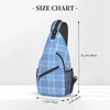 Sacs Duffel Beau sac de poitrine en damier bleu moderne portable quotidien croix multi-style