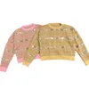 Pulls pour femmes Designer français Jacquard col rond pull tricoté pour automne 2023 nouveau style décontracté polyvalent haut DVMF