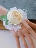 Decorative Flowers Wedding Bride Wrist Flower Multi-color Ribbon Rose Bud Diamond Buckle Korean Banquet Sister Ie Hand Creative