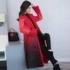 Women's Wool & Blends Autumn And Winter Fashion Coat Cotton Long Paragraph Thick Red Snail JacketWomen's