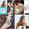 Tatouages temporaires Tatouages temporaires Body Art Santé Beauté Autocollant de tatouage étanche Sexy Lune Soleil Faux Tatto Flash Tatoo Tatouage Dhg Dhk2C