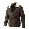 メンズジャケットジャケット秋の冬のラペル模倣ラムフリース濃厚カジュアルな若い男性コート