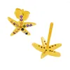 Studörhängen CZ Summer Shell Earring Studs Minimalist Girls Gold Color Jewelry Mini Starfish Conch Piercing