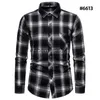 Camisas casuais masculinas Mens Cloing Blusa Azul Listrado Homens Camisa Tops Business Plaid Imprimir Mangas Compridas Camisa Social Masculinaephemeralew