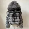 Frauen Pelz Faux Frau Winter Echt Mantel Natürliche Waschbär Silber Mit Kapuze Warme Jacke der Mäntel Jacke 231128