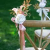 Decorative Flowers Artificial Chair Back Flower Multi-color Pew For Weddings Church Ceremony Party Decor Wedding Aisle Decorations