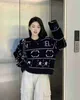 Women's Sweaters designer 2023 Autumn/Winter New Imitation Mink Plush Letter Small Fragrant Jacquard Five Point Star Round Neck Long Sleeve Pullover 26K3