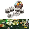 Camp Kitchen 1 Set mit 17-teiligem Camping-Essgeschirr, Outdoor-Geschirr, Edelstahl-Teller, Schüssel mit Aufbewahrungstasche für Wandern, Reisen, Picknick 231128