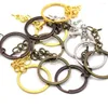 Keychains 20pcs 28mm anel de corrente de chave com pino de parafuso Pino prateado Bronze Bronze redondado Chaves de keychain Split para fabricação de jóias